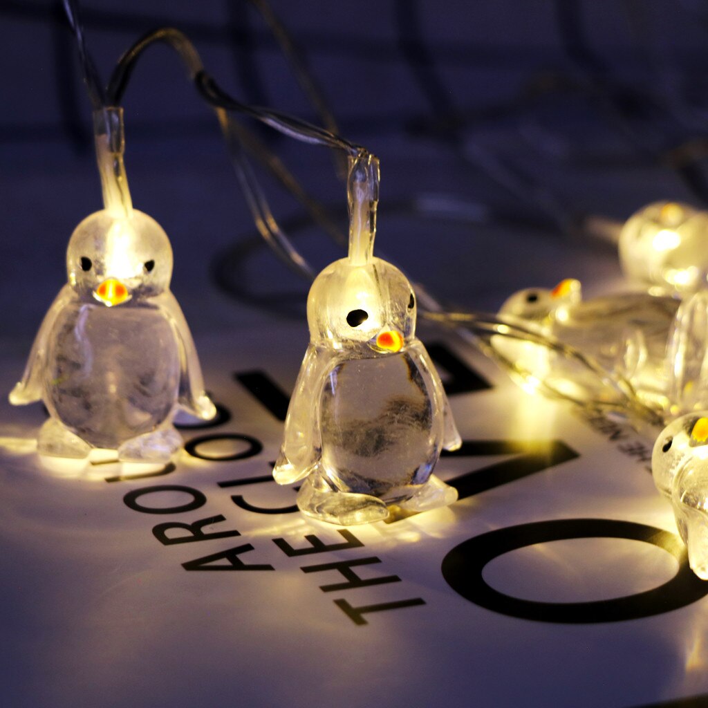 Penguin Animal Shape String Lights 10 LED 1.65M Hanging Lamp Christmas Decorations for Home Merry Christmas Year Decoration