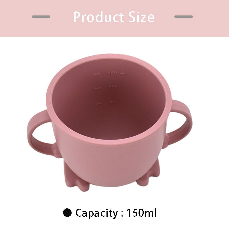 Taza de beber de paja de silicona para niños, vaso de entrenamiento infantil a prueba de salpicaduras y antideslizante, sin BPA, irrompible