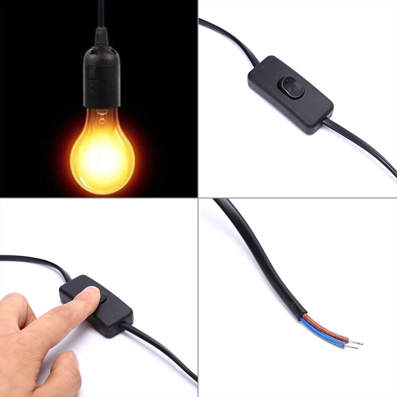 AC Power Cord 1.8m on-off Switch Plug Wire Plug Cable Extension Cords For LED lamp
