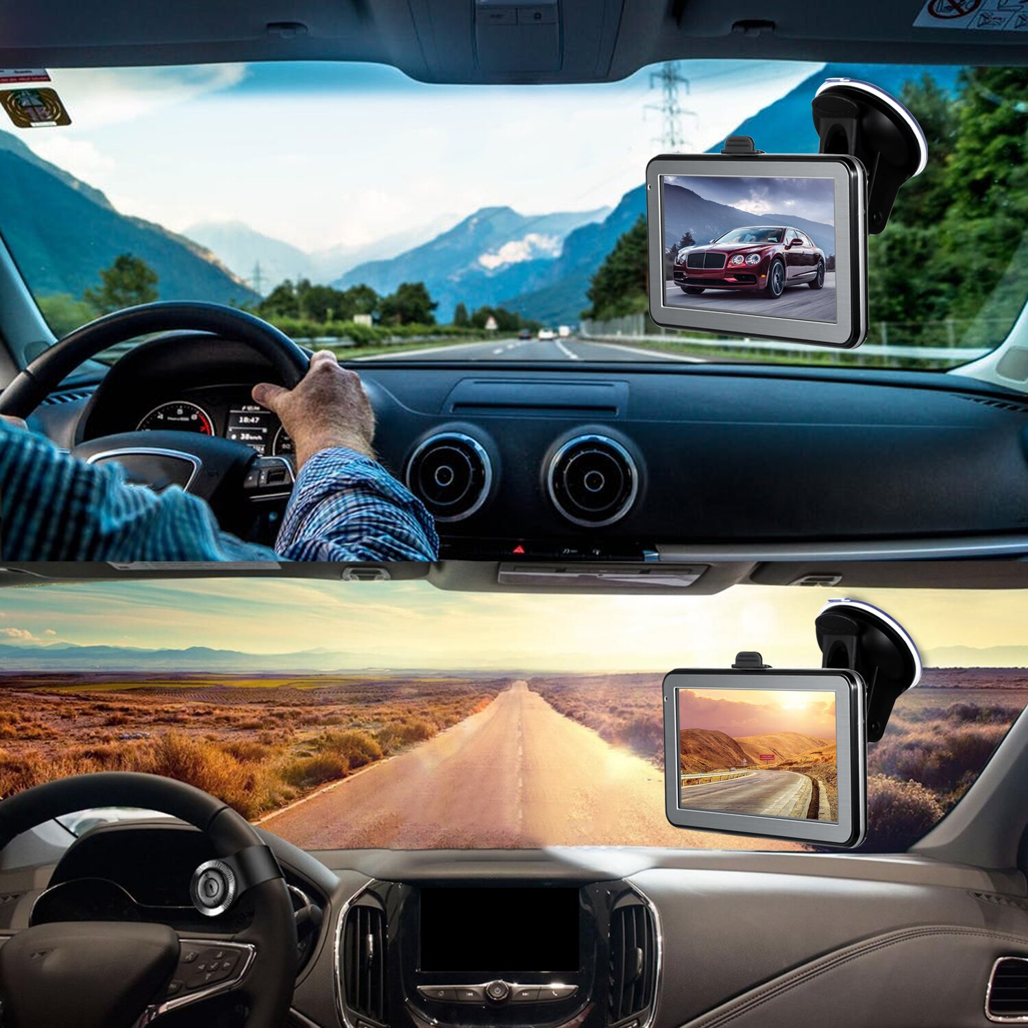 5 tuuman auton kannettava gps -navigointi fm -videosoitin autonavigaattori selkänojalla +ilmainen kartta hd -kosketusnäytön autonavigaattori