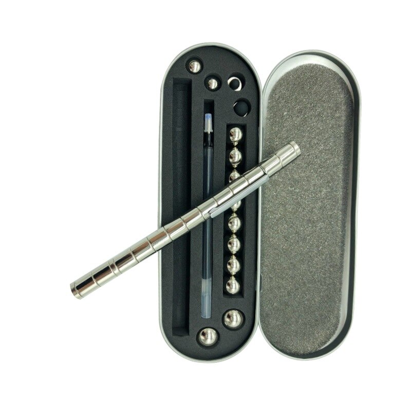 Bbsky magnetische pen metalen variëteit magneet magnetische waterdichte condensator cool play variabele decompressie pen  c338: Zilver