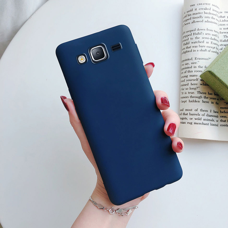 Candy Color Silicone Phone Case For Samsung Galaxy J5 J500 J5 J510 Matte Soft Tpu Cover: EVA / Navy Blue
