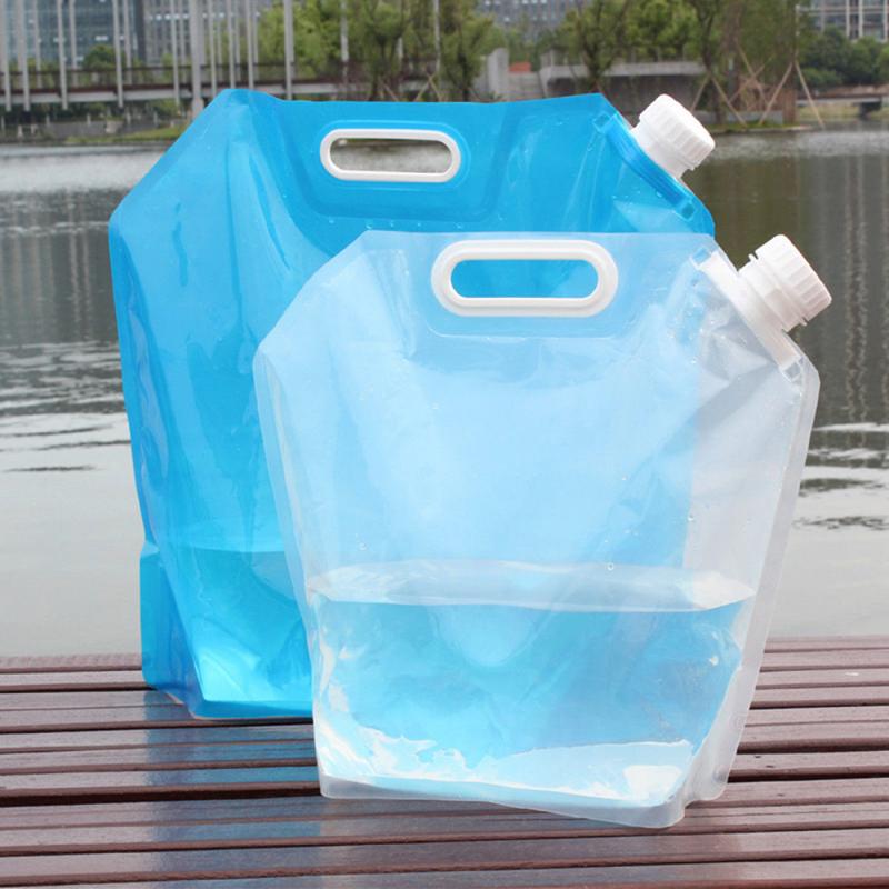 5L PE Water Container Bag Water Bag Tank Portable Folding Water Storage Bag For Camping Hiking Survival Hydration Storage