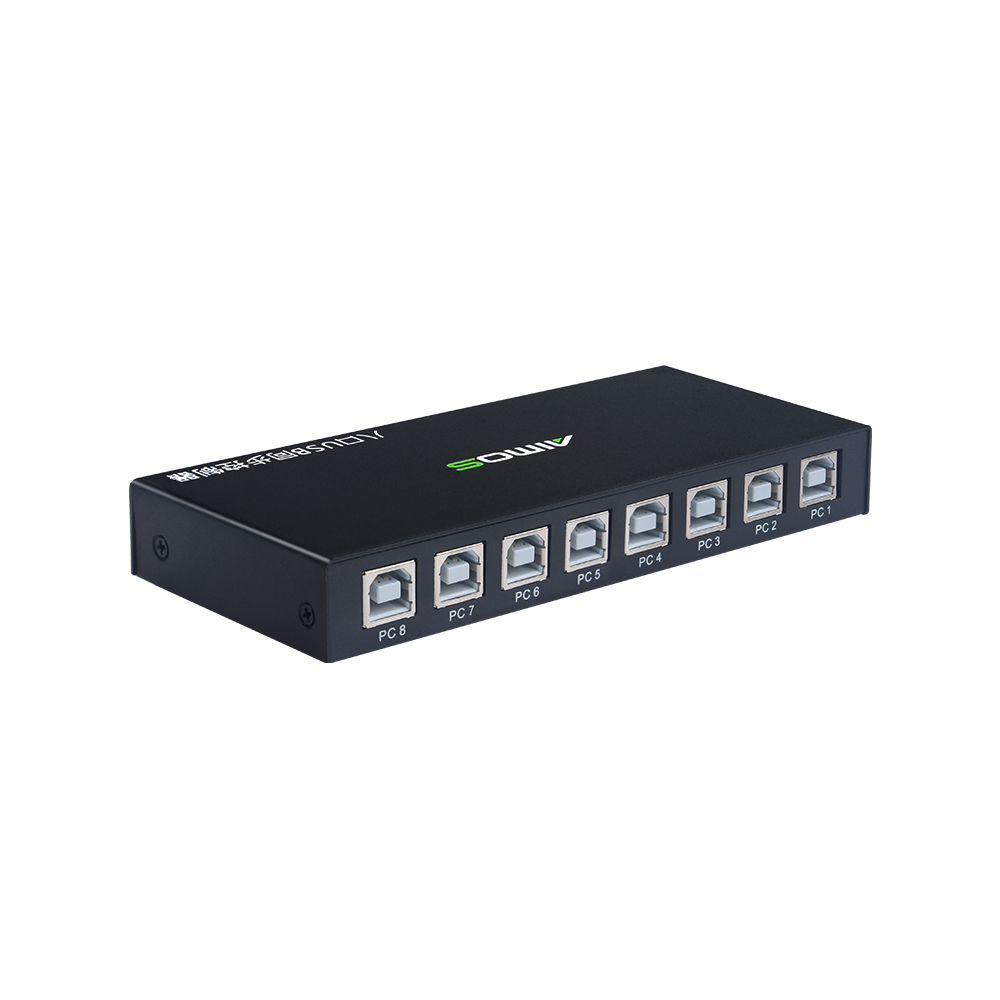 AIMOS 8 Ports USB KVM Switch USB Synchronizer KVM Switcher for Windows10 PC Keyboard Mouse Printer Synchronization Controller