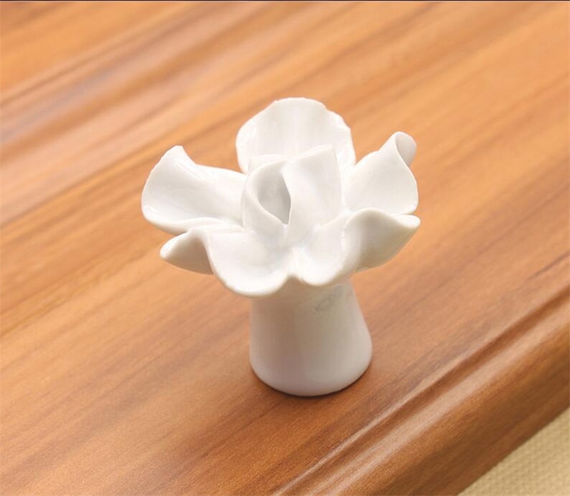 Boutons colorés pour meuble de fleurs en céramique de 40MM, poignées pour tirer de porte, placard, garde-robe, boutons de meubles