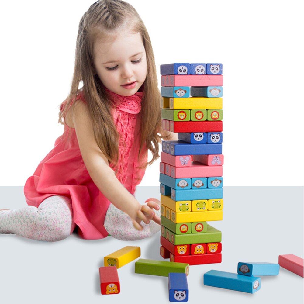 Kreative Stapel Höer Holz Block Spielzeug für freundlicher 3 Y Holz Stapeln Turm Domino Eltern Art Spiel Farbe Ebene Lernen