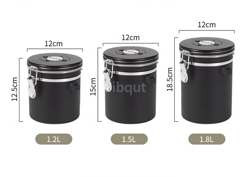 Stainless Steel Coffee Canister Coffee Bean Storage Airtight Containers with Date with Spoon Vent Valve Kitchen Food Storage Jar