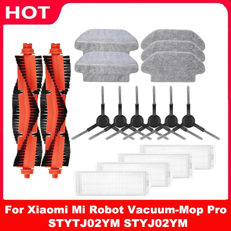 Pièces de rechange pour aspirateur Robot Xiaomi Mi Mop 2S / Mop P / Mop Pro / XMSTJQR2S / STYTJ02YM, brosse latérale principale, filtre Hepa