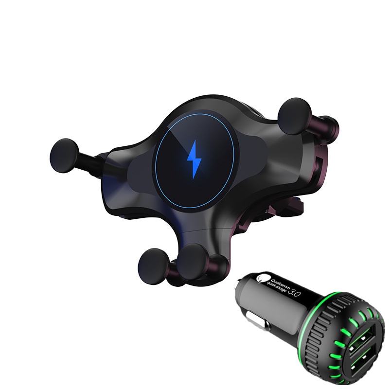 Tongdaytech 10w auto qi fast wireless charger gravity car phone holder for iphone 8 xs 11 pro samsung  s20: Sliver