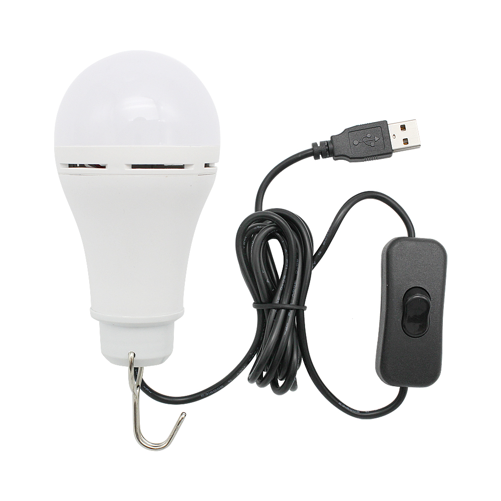 Linterna LED USB para exteriores, Bombilla portátil para acampar, 5V, 3 colores, lámpara recargable regulable para tienda de campaña en casa, senderismo, luz nocturna de emergencia: Verde