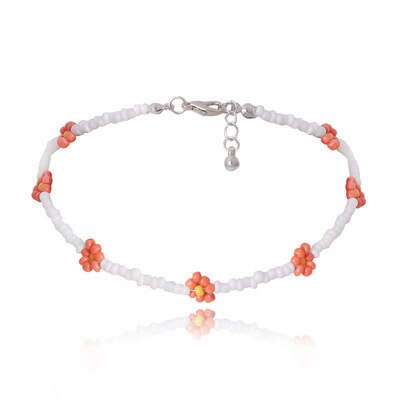 AOMU Bohemian Charm Summer Sweet Girl Colorful Flower Small Daisy Beaded Bracelet for Women Female Party Jewerly: 12 necklace