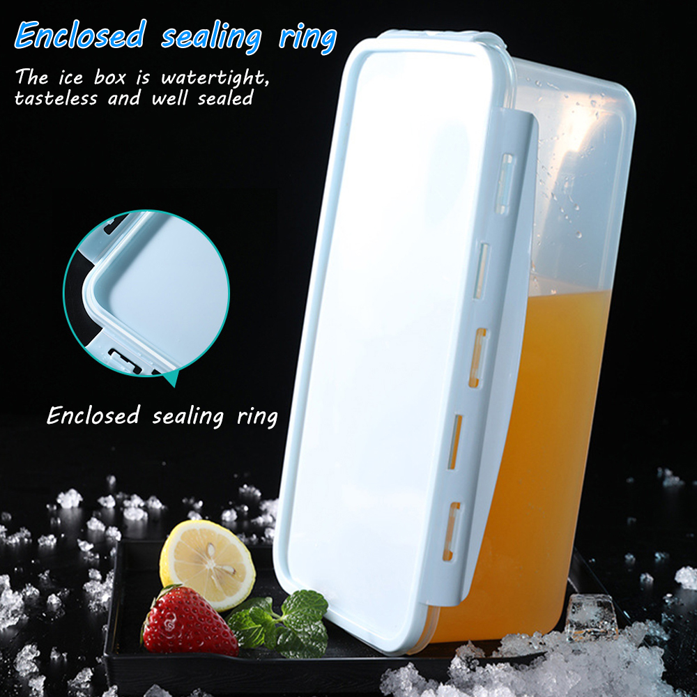 BPA Free Silicone Ice Cream Mold Sets For Kids DIY Ice Molds For Whiskey Cocktails Rectangle Ice Cube Tray Storage Container Lid