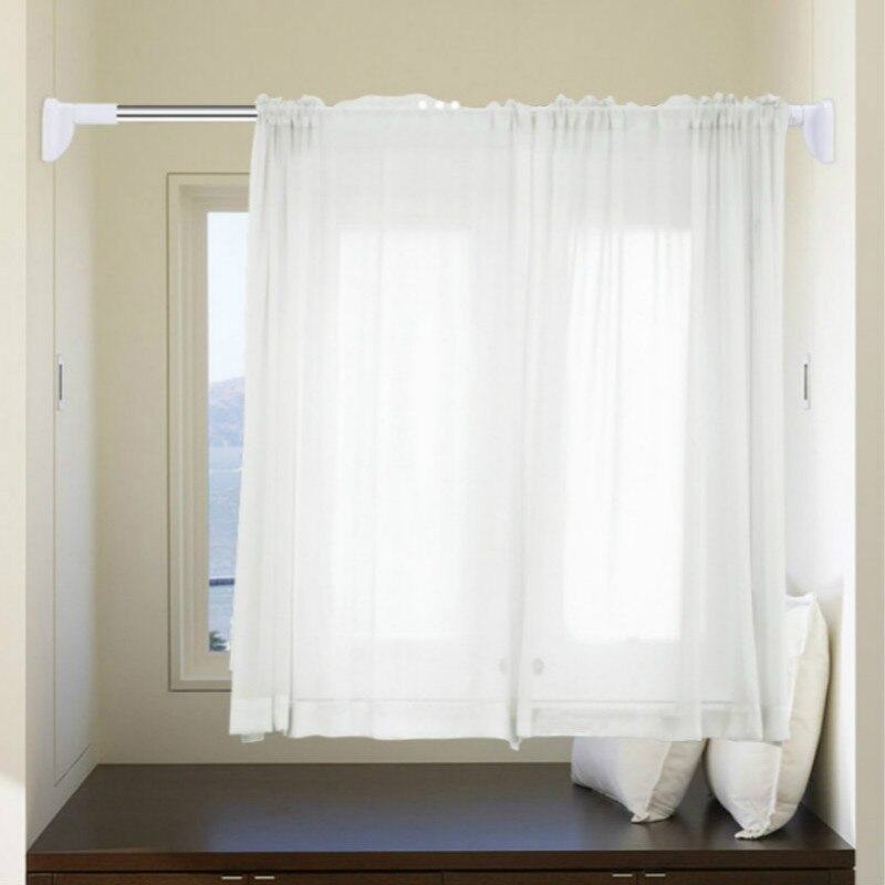 Telescopic Clothing Rod 150-270CM Adjustable Bathroom Shower Curtain Rod Free Punching Telescopic Rod Simple Curtain Support Rod