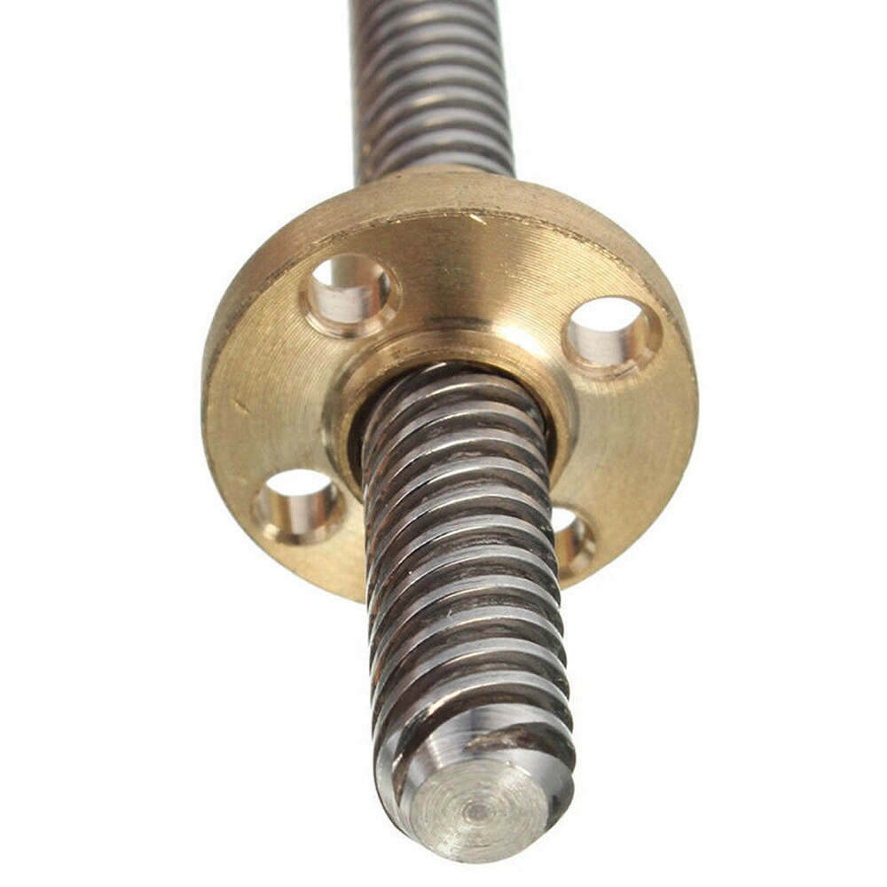 T16 śruba pociągowa 100mm 150 200 250 300 350 400 450 500 600 1000mm Picth 4mm ołowiu 4mm śruba trapezowa z mosiężna nakrętka