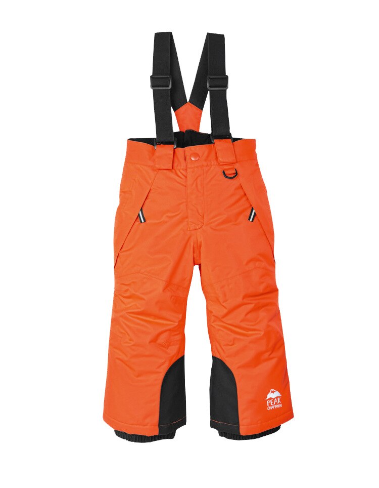 Pantalones de esquí con tirantes para niños y niñas, pantalones de algodón impermeables a prueba de viento, calidez gruesa, para exteriores, novedad de: Gris / 86-92