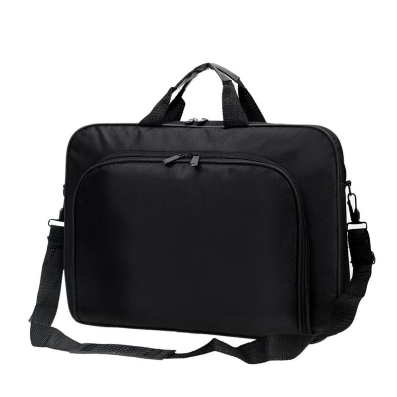 Waterdicht Eenvoudige Mannen Tas Zakelijke Nylon Computer Handtassen Draagbare Rits Schouder Laptop Tas Mannen Schouder Laptop Tas zwart