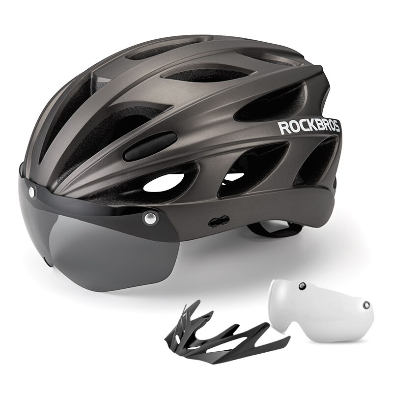 Rockbros Fiets Helm Ultralight Integraal Gegoten Helm Rand Lens Goggles Bike Helm Mannen Vrouwen Eps Mtb Road Fietshelm: TT-16-TI