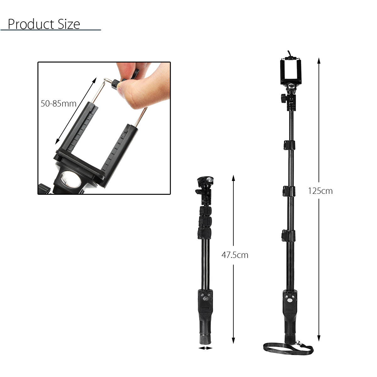 3 in 1 Wireless bluetooth Selfie Stick Monopod Shutter Remote Extendable Selfie Holder Stick Mini Tripod for Phone for Camera