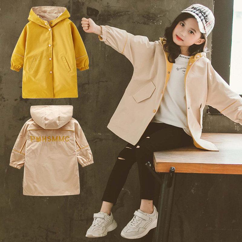 Kinderen meisjes trenchcoat hoodies jas 4 6 8 10 12 13 jaar tienermeisjes kleding dubbelzijdige jas herfst bovenkleding kinderen