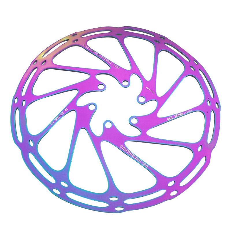 Rotor de frein à disque hydraulique de vtt coloré, ligne centrale, 160/180/203mm, arc-en-ciel, pour Sram