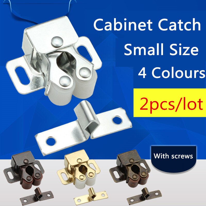 2pcs/Lot Cabinet Catch Latch Door Catches Drawer Latch Stopper with Screws for Wardrobe Furniture Accessories Hardware Fittings