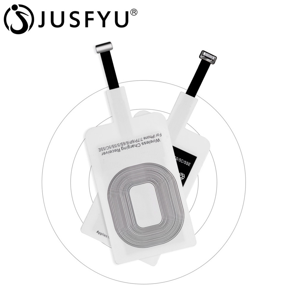 Jusfyu Draadloze Opladen Connector Voor Verlichting 7 6 6 S 5 Micro Usb Android Type C Universele Qi Draadloze Oplader adapter Ontvanger