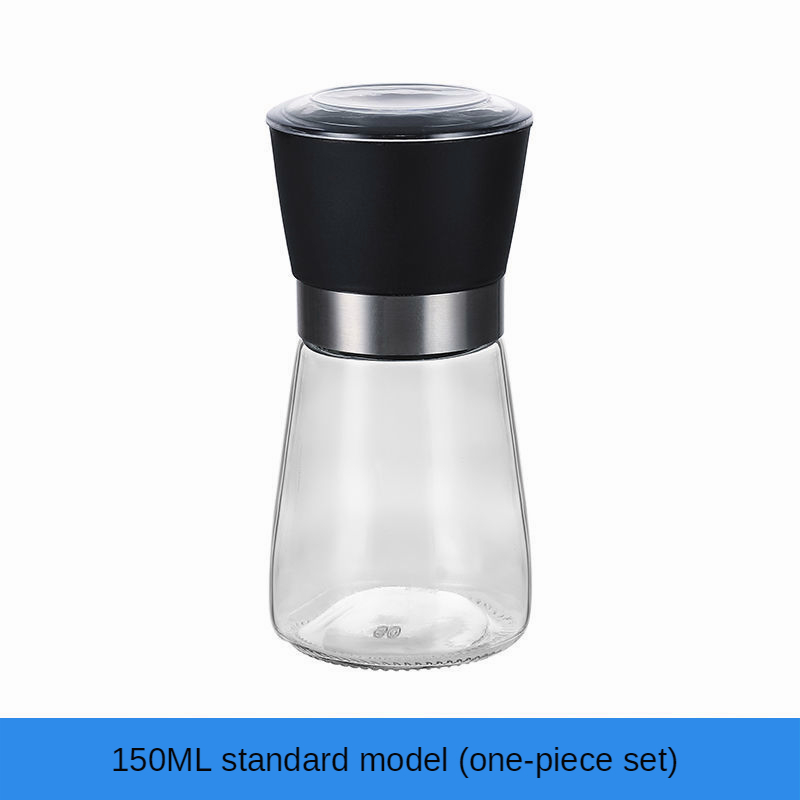 Molinillo de acero inoxidable para moler sal y pimienta, molinillo de vidrio para especias y hierbas, botella de molienda, utensilios de cocina, herramientas de vidrio, 1/2 Uds.: 1Pcs 150ML PP