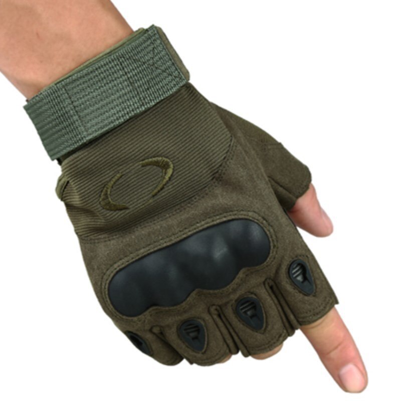Weight lifting non slip Fitness Gloves riding camouflage wear-resistant gloves Half Finger handguard for outdoor: Military green / M