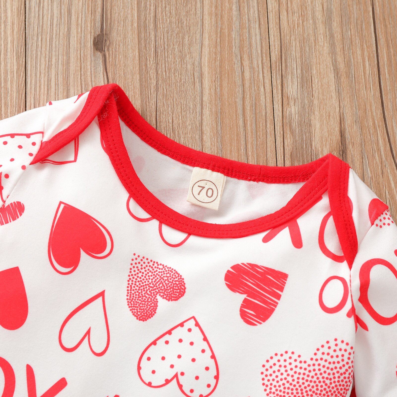 Valentijnsdag Baby Baby Meisjes Jongens 0-24 M Rompertjes Brief Print Lange Mouwen Knop Lente Jumpsuits
