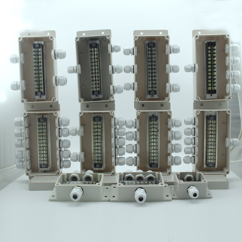 ABS Waterproof Junction Boxes Connection Outdoor Indoor Distribution Monitoring Box Electric Enclosure Case With Cable Glands