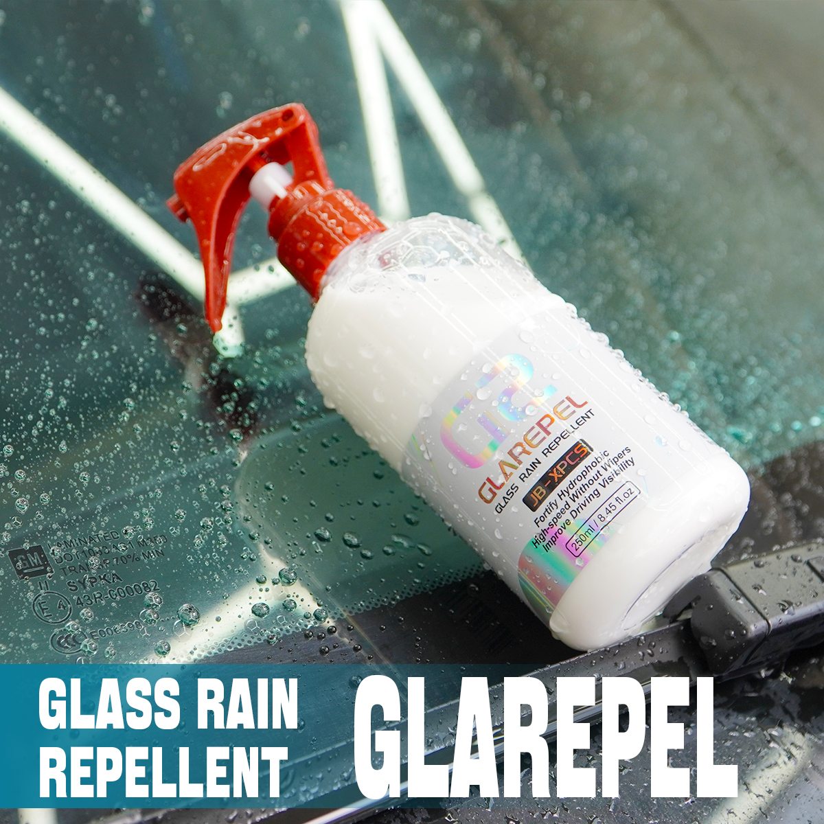Vattenavvisande spray anti-regnbeläggning för bilglas hydrofob anti-regn flytande bil vindruta spegelmask  g2 clarepel