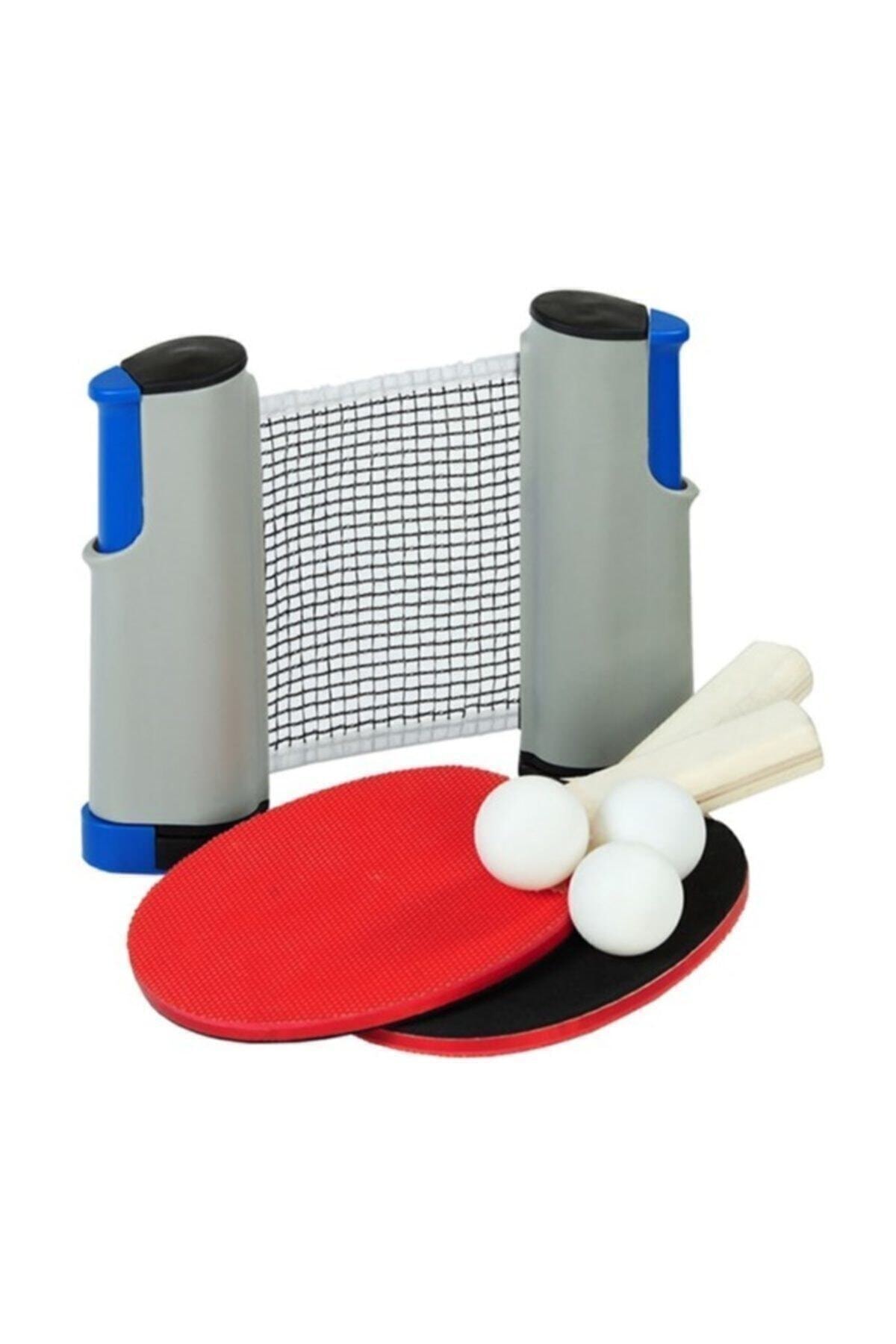 Retractable Adjustable Table Tennis Mesh 2 Racket 3 Top Set