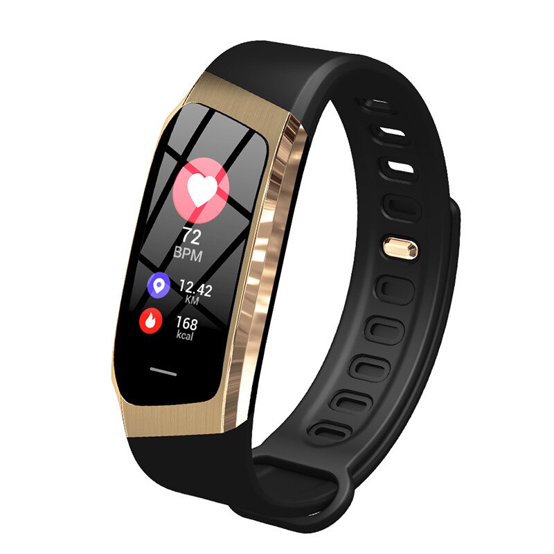 Montre connectée de Sport pour Xiaomi, Bracelet de Sport pour hommes et femmes, écran tactile, tension artérielle, étanche, pour natation,: Black and Gold