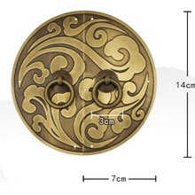 Poignée antique chinoise en cuivre pur, serrure d'armoire, porte de garde-robe, chaussures, poignée antique gravée poignée ronde