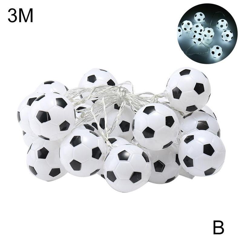 10/20 Leds Voetbal String Lights Voetbal Night Party Licht Slaapkamer Xmas Slingers Decor Lights 150/300Cm kids B5G8: White 300cm