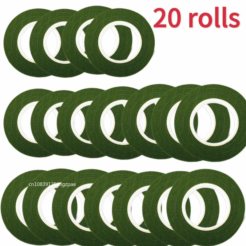 20/1 Rollen grünes Blumenstrauß-Blumenbänder, selbstklebendes Staubblatt-Geschenkpapier, DIY-Blumen-Dekor für Floristen, Hochzeit, Party-Requisiten: Orange