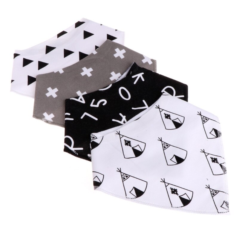 4 stuks baby unisex speeksel handdoek met kwijl driehoek bandana slabbetjes