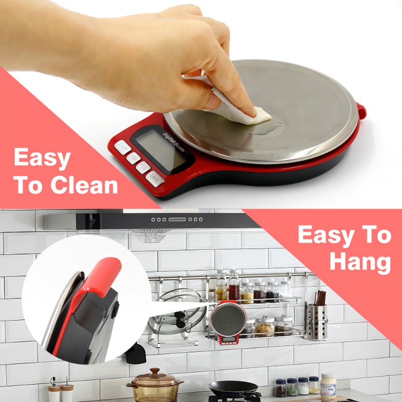 Stainless Steel Platform Kitchen Scale LCD Digital Food Scale With tare function Ultra-thin Mini Weighing Scale 5Kg/1g 3Kg/0.1g