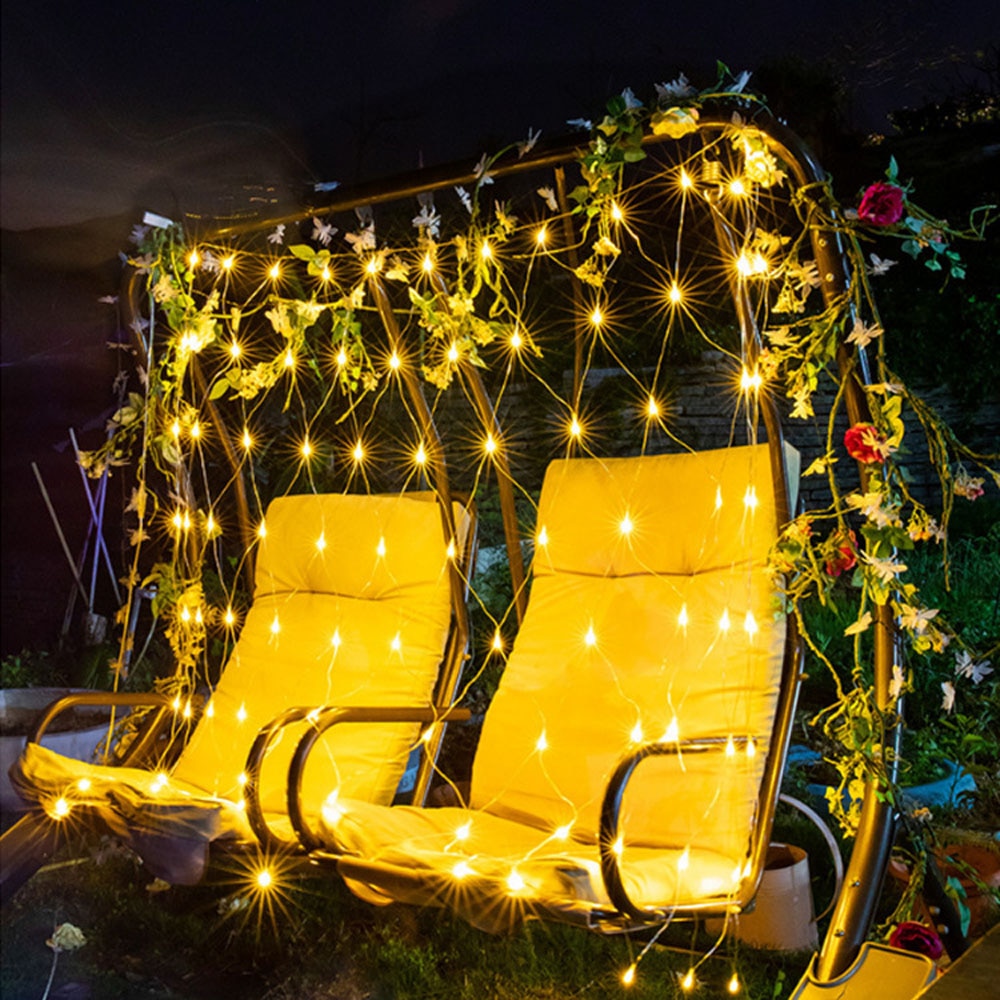 4M X 6M 1.5MX1.5M 2X3M Kerst Slingers Led String Christmas Netto-verlichting Xmas Party Fairy tuin Bruiloft Decoratie Gordijn Licht