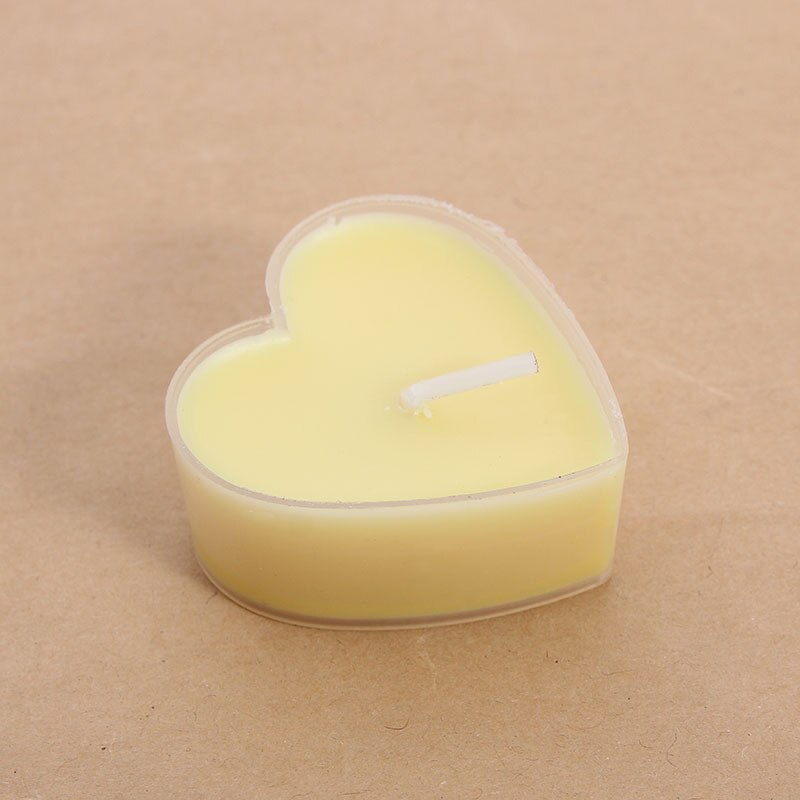 9pcs Heart Shaped Scented Candles Birthday Wedding Party Decor Candle Valentine's Day Proposal Dinner Aromatherapy Candle: Yellow