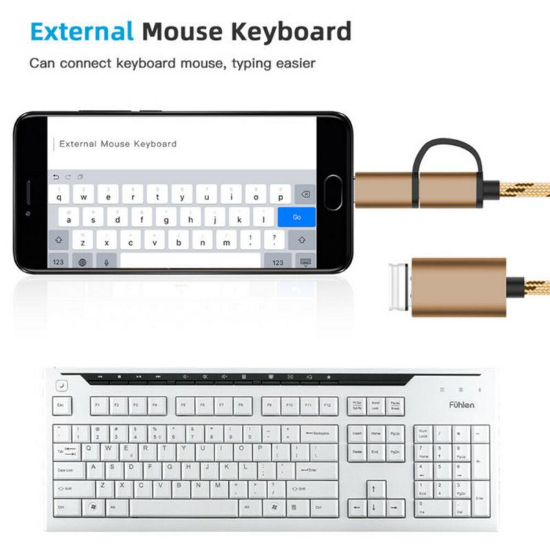 2 In 1 USB/Type-C OTG Adapter Cable Micro To USB 3.0 Adapter Travel Office OTG Adapter Type C Converter USB Converter