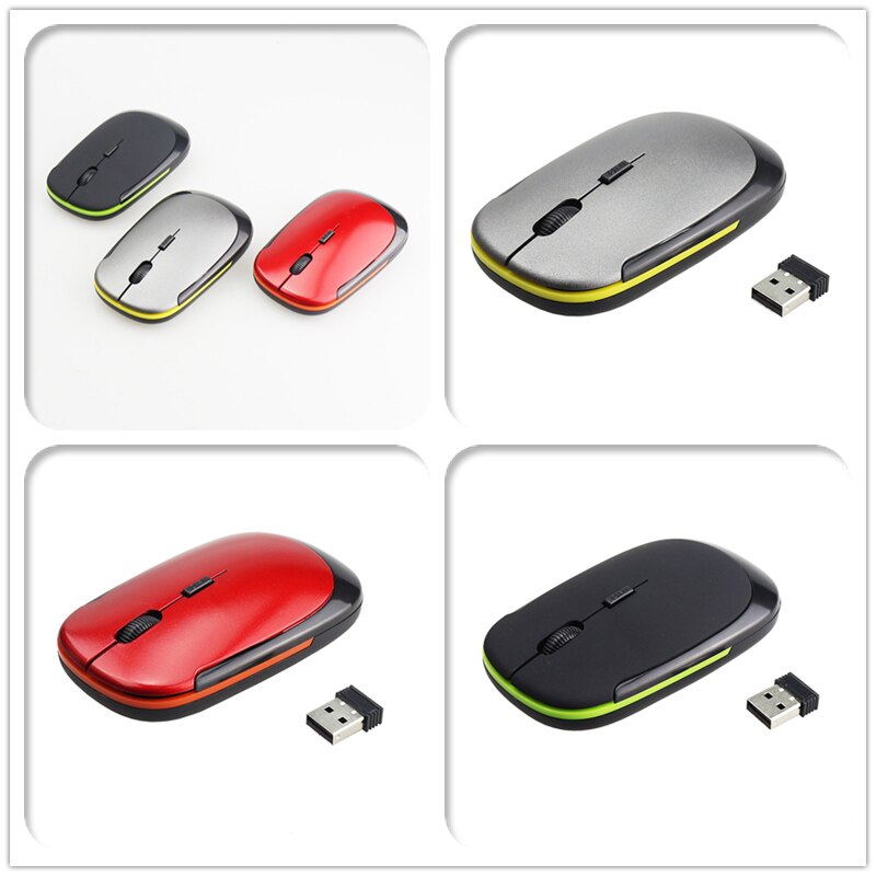 Mini 2.4Ghz Wireless Optical Mouse USB Receiver 1200 DPI Ultra Thin Slim Wireless Ergonomically Mice For Laptop PC Video Game