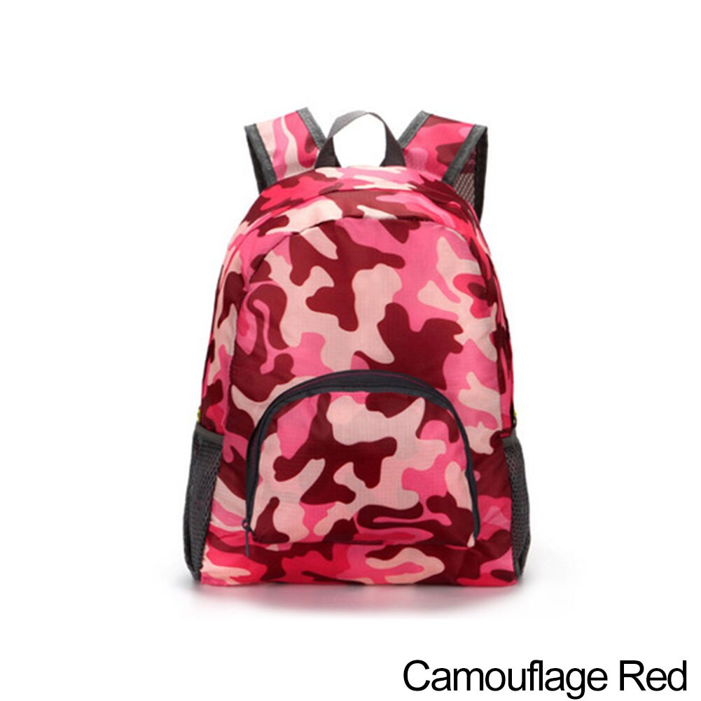 Zaino pieghevole a 8 colori zaino sportivo da esterno di grande capacità zaino da campeggio zaino da pesca borsa da ciclismo per Unisex: Camouflage Red