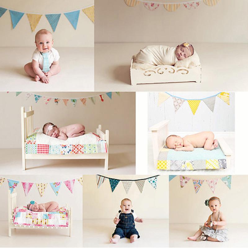 12 flaggor bomullstriangel girlander vimpel vintage bunting banderoll tyg dekor babyshower flaggor bröllopsfest tillbehör 3.2m