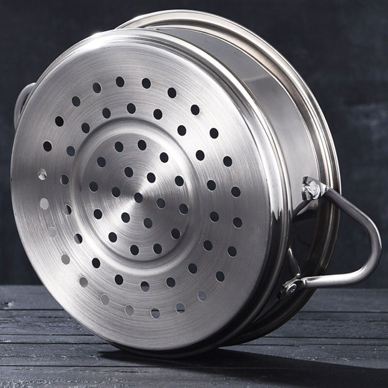 304 Stainless Steel with Double Ear Drain Basket Rice Cooker Food Steaming Grid TrayPot Dumplings Steamer Kitchen Cooking Tools