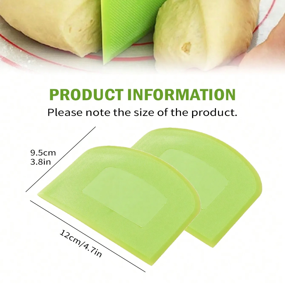 2 Stuks Cake Deeg Schraper Kom Voedselveilige Plastic Deeg Cutter Flexibele Bank Multifunctionele Voedsel Scrappers Voor Brood Deeg
