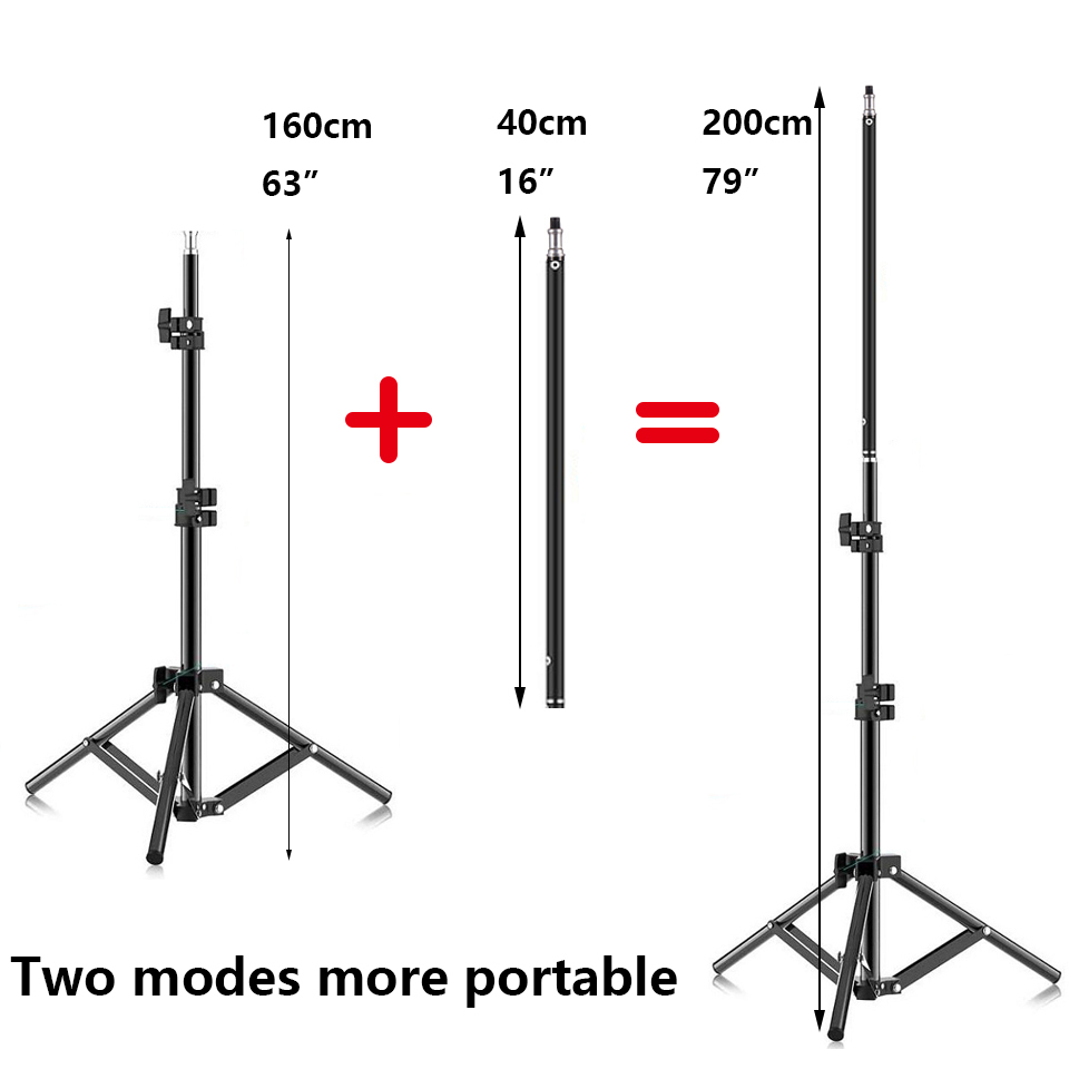 Baguette lumineuse portative RGB LED 20 "50cm, Tube lumineux pour photographie, bâton lumineux avec gradation, batterie Rechargeable avec trépied
