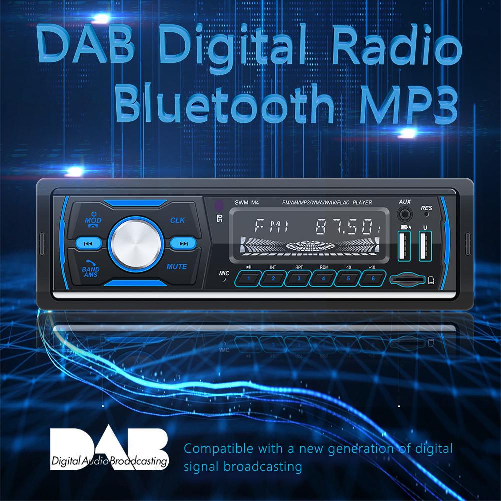 Dab bluetooth bil  mp3 stereo radiomodtager med fjernbetjening 1 din digital mediemodtager understøtter fm/am/rds/dab/dab  +/mp3