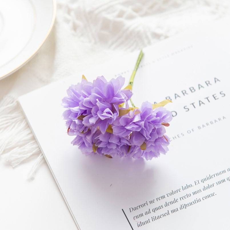 18 stücke Künstliche Blume Seide Nelke Weihnachten Hausgarten Hochzeit brautstrauß Diy box Heiße verkäufe Festival Dekorationen: XS / violet