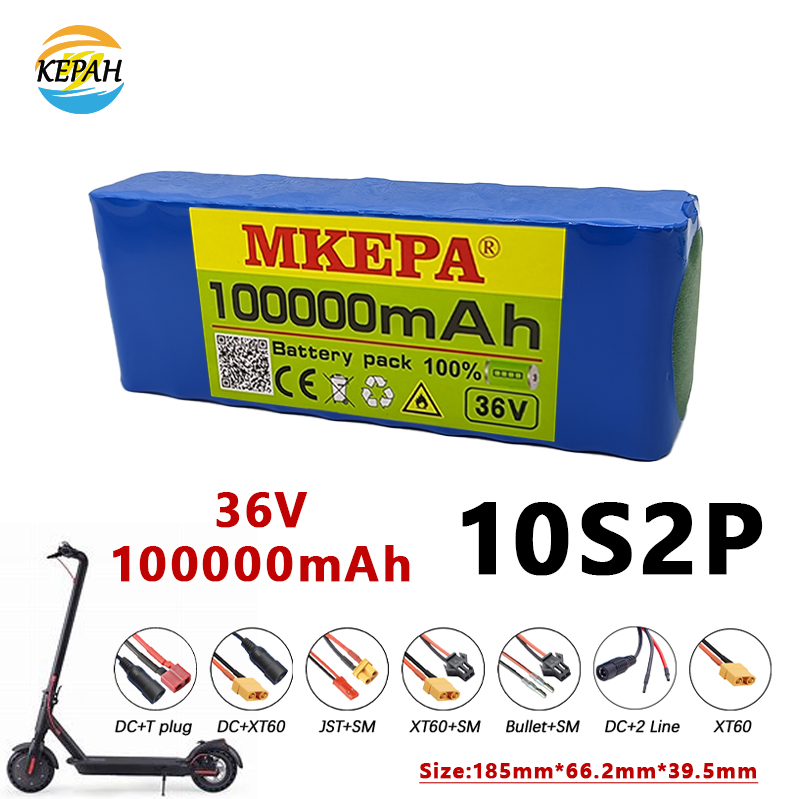 36V 100000 mAh 36V Elektroroller-Batterie Lithium-Elektroroller 500W Elektroroller-Batterie 36V 10s2p-Batterie